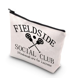 WCGXKO Lacrosse Makeup Bag Lacrosse Player Gift Lacrosse Coach Cosmetic Bag Gift For Lacrosse Player (FIELDSIDE 1)