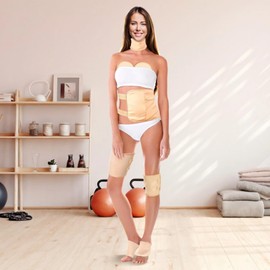 9 PCS Organic Castor Oil Pack Wrap, Reusable Soft Fabric for Entire Body, Button Closure, Castor Oil Pads for Neck, Chest, Waist, Legs, Feet, Great for Muscle Tension & Inflammation