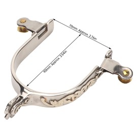 Pssopp Stainless Steel Horse Spurs, Western Cowboys Spurs with Gear for Horse Training Equestrian Competition
