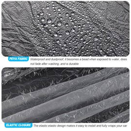 CGEAMDY Car Cover, Car Tarpaulin, Dustproof, Waterproof, Universal Transparent Disposable Car Cover, Rainproof, Dustproof, Can Be Used Repeatedly, Outdoor Car Cover (380 x 650 cm)