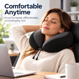 U-Shaped Travel Neck Pillow for Airplane and Car Rides – Soft Ergonomic Neck Support Cushion for Comfortable Rest on the Go