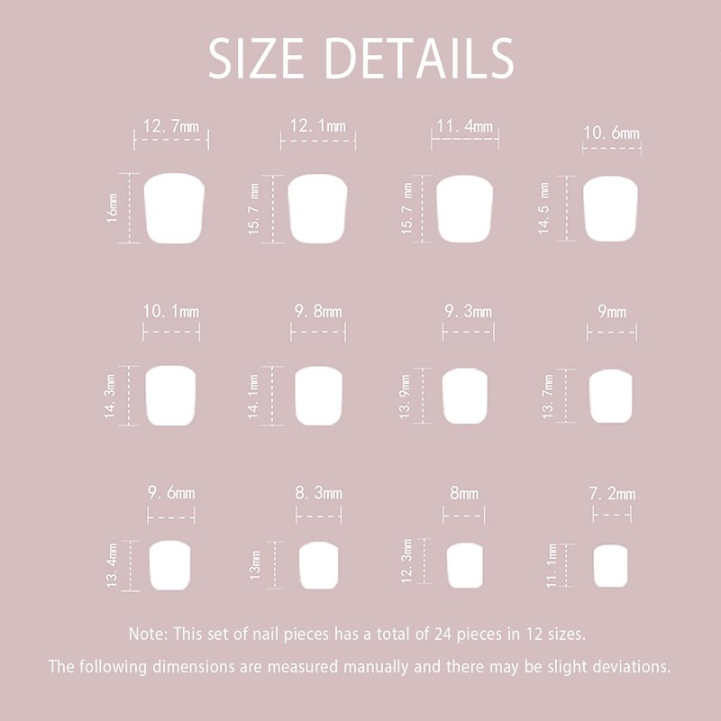 24 Pcs Solid Red Press on Nails Christmas Nails Short