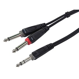 Monoprice - Cable de inserción TRS macho de 1/4 de pulgada a dos cables de inserción TS macho de 1/4 de pulgada, 1 metro