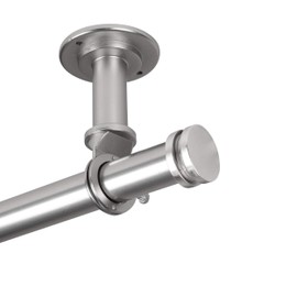 Rod Desyne Bun 1" Ceiling Curtain Rod/Room Divider, 48-84 inch, Satin Nickel