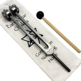 93.96Hz Schumann Tuning Fork - Weighted Tuning Fork with Carry Bag - Sound Healing and Biofield Harmonization - Sound Therapy Tools, Sound Healing Instruments - Earthy Gray