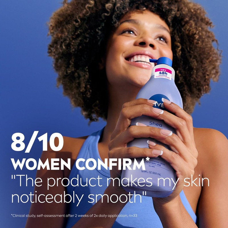 NIVEA Shea Nourish Body Lotion for Dry Skin with Hyaluronic