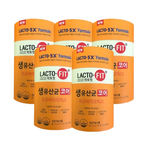 Lactopit (Renewal) Chong Kun Dang Health Lactopit Core 60 packets x 5 cans / 락토핏 (리뉴얼) 종근당건강 락토핏 코어 60포 x 5통