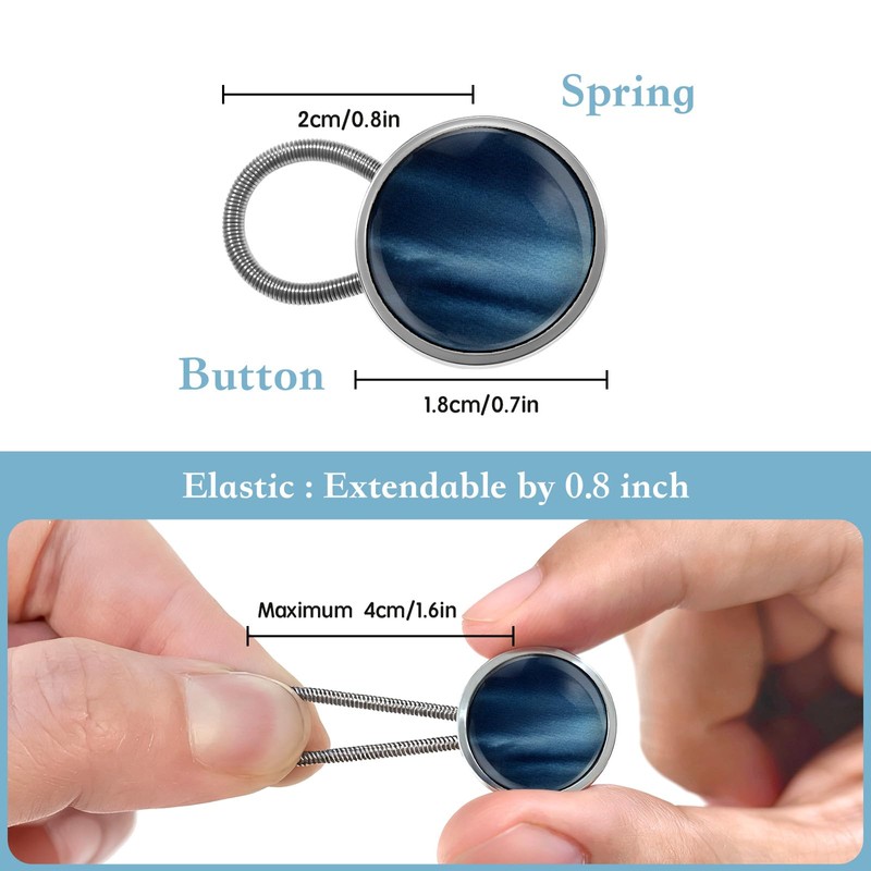 Navy Blue Button Extenders for Jeans Pack of 4