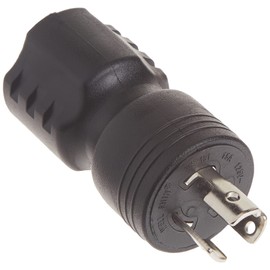 Conntek 30120 UNO Locking Plug NEMA L5-15P to NEMA 5-15R 125-Volt Adapter Black, 1PCS/PK