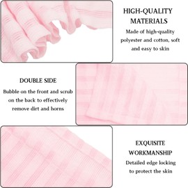 Toalla exfoliante corporal japonesa Rosa KEYRI de doble textura para ducha
