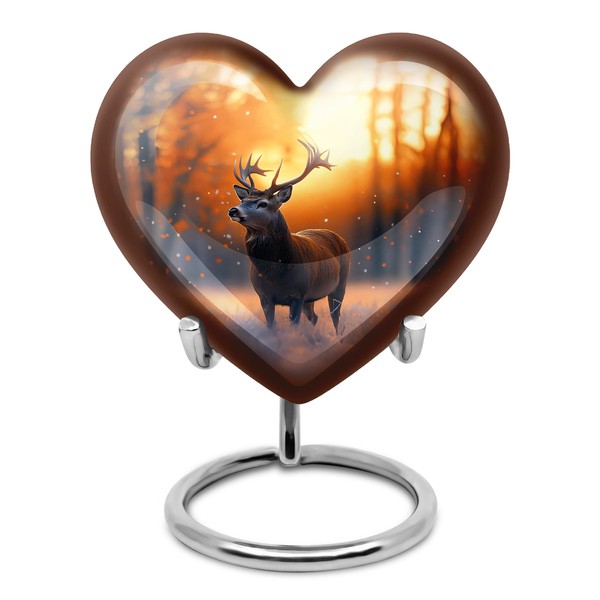 YATHABHISA Deer Heart Shape Urn Ashes Keepsake, Burial & Funeral