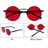 Inlefen Round Vintage Men's Metal Circle Sunglasses Women Men Sunglasses