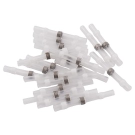 MC Power Solder Connectors, Set of 20, Heat Shrink Tubing with Solder, Cable Connector, Waterproof, 1.7 mm Diameter, White, Fast, Secure Cable Connection