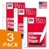 KAISA Filler Paper Loose Leaf Paper, Wide Ruled Paper, 8"x10-1/2",