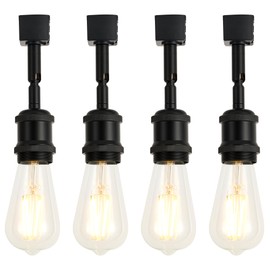 H Type Track Lighting Head to E26 Track Light Heads Modern Pendant Track Lighting Fixtures Ceiling for Kitchen, H Track Lighting Rail System Compatible, 4 Pack (No Bulbs)