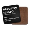 Security Guard Square Coaster - New Job Dictionary Regular But