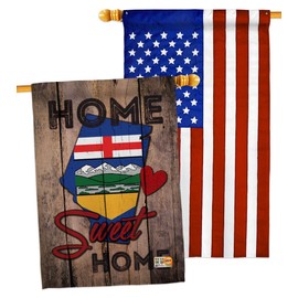 Canada Provinces Alberta Home Sweet House Flags Pack Regional Canadian Territories Region Country Particular Area USA Applique Small Decorative Gift Yard Banner Double-Sided Made In 28 X 40