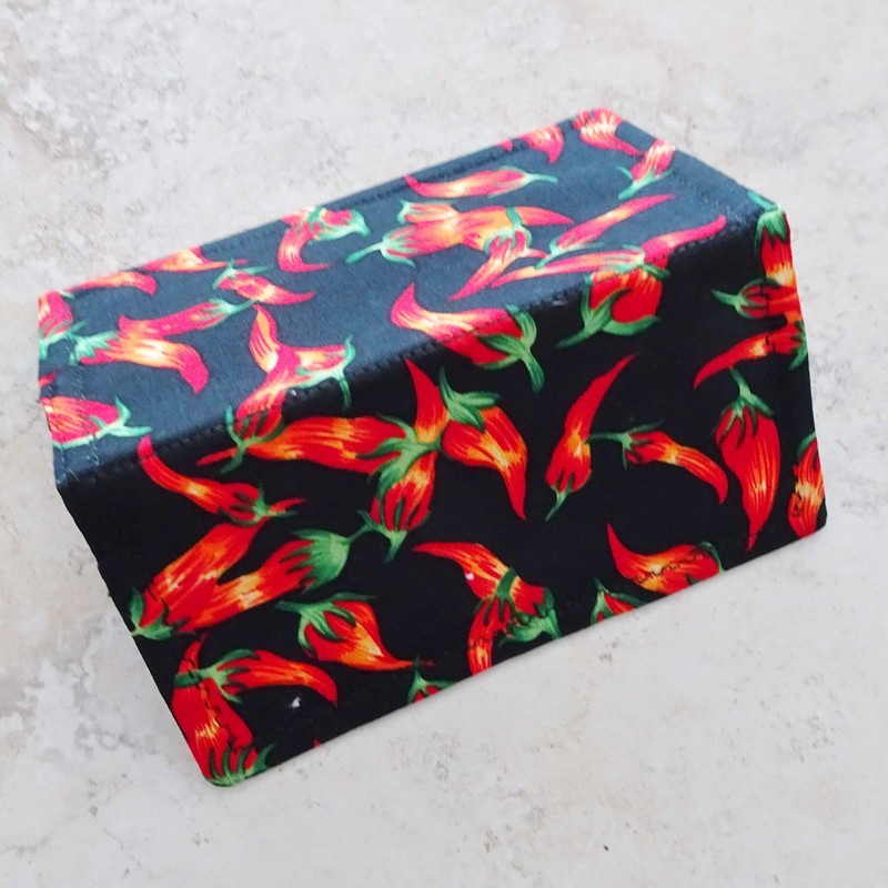 Checkbook Cover - Billfold Wallet - Red Chili Pepper Fabric