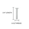 SBRRAIL 3/4 Inch Long 6-32 Thread Wall Plate Screws for