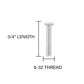 SBRRAIL 3/4 Inch Long 6-32 Thread Wall Plate Screws for Outlet Switch Covers Face Plates Electrical Light Panel White Oval Head Milled Slot Screw Replacement 100pcs