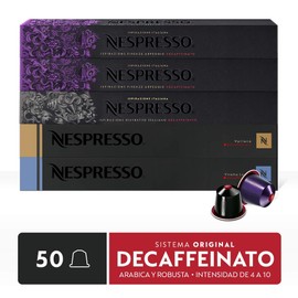 Nespresso, Café Decaffeinato, Paquete de 50 cápsulas de Sistema Original (Incluye 10 cápsulas de cada variedad)