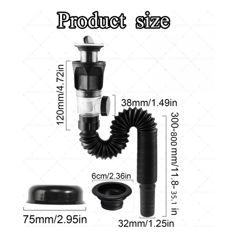 Cespol Con Sistema Anti Olores Y Botón Push Para Lavabo