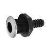 Boat 3/4in Through Hull Scupper Drain Straight Black with Stainless