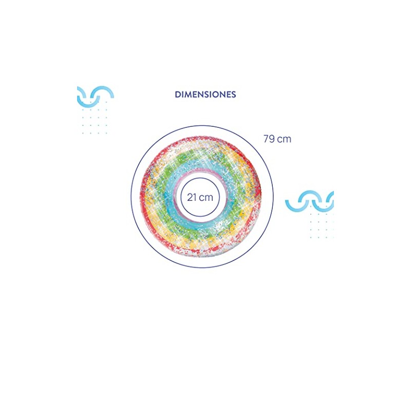 Summer Waves Anillo Salvavidas Inflable Arcoiris, Flotador Anillo PVC para