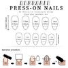 24PCS False Nails Almond - White Pearl French Tip False