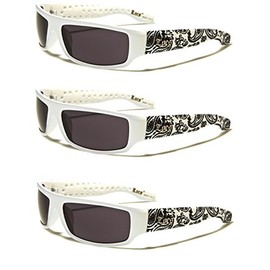 Locs 3 Pack White Bandana Print NB 03 (3 Pair White Ban)
