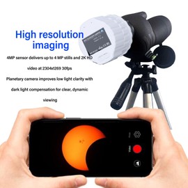VBESTLIFE Wireless Digital WiFi Eyepiece, Wireless Electronic Eyepiece, Supports 2K Video Recording and 40MP Photos, Digital Telescopic Camera for 30 mm - 50 mm Riflescopes (White)