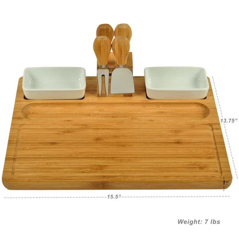 Picnic at Ascot Sherborne Bamboo Cheese Board Set with 4