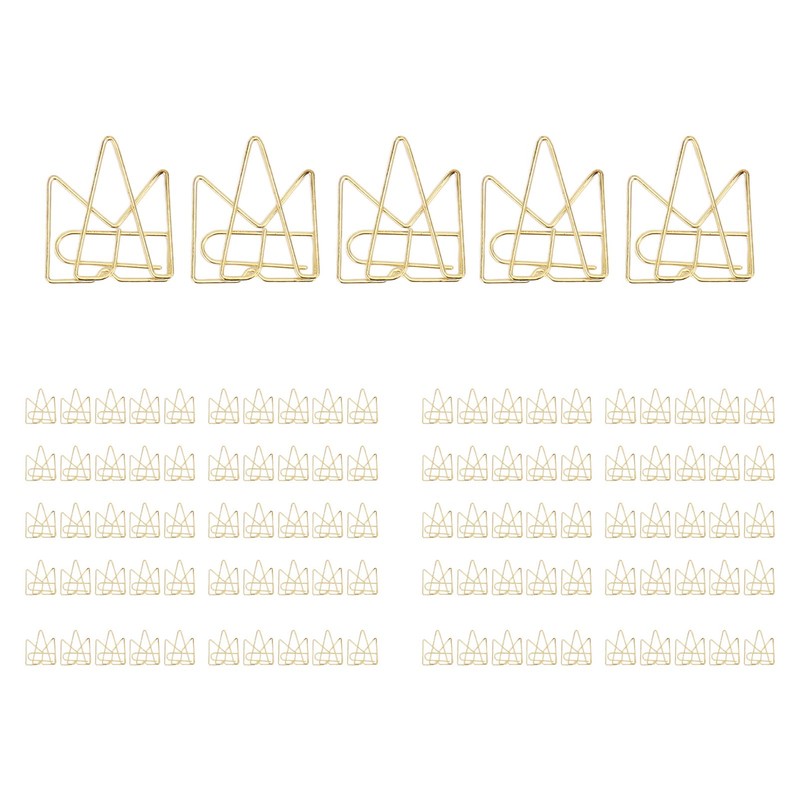 100PCS Metal Crown Paper Clips Multifunctional Rustproof Electroplating Process Prevent