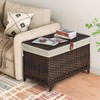 Honjourai Wicker Storage Basket with Lid,Rattan Shelf Basket with Removable
