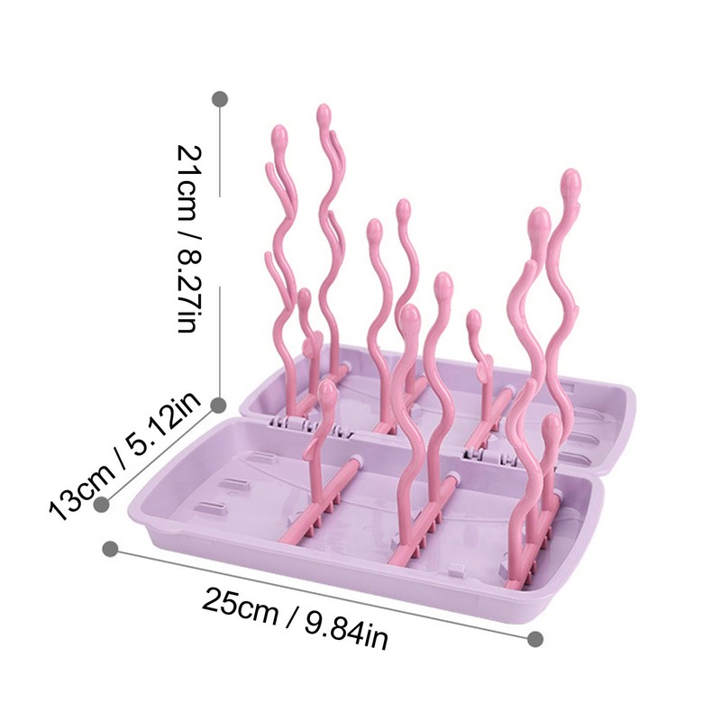 Baby Bottle Drying Rack PP Safe Foldable Portable Baby Bottle