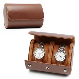 HNCY Watch Roll 2 Watches, Vintage Watch Roll Men, Watch Case for Men Watch Display, Portable Watches Storage Box, Leather Watch Box for Travel, Birthdays, Anniversaries Gift