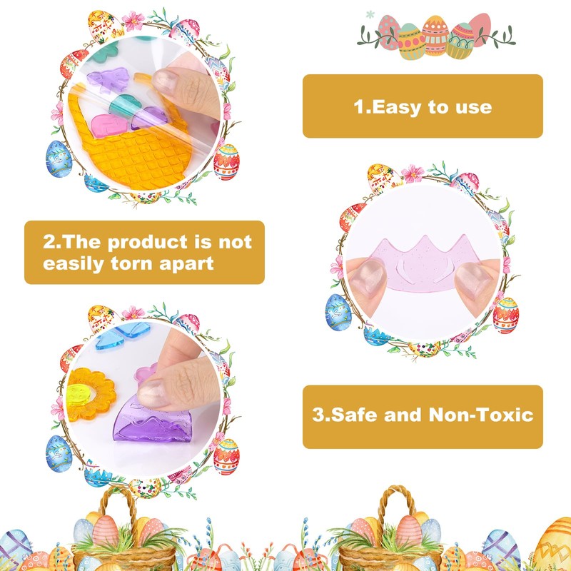 Easter Gel Window Clings Set, Upgraded Larger Size, Reusable Jelly