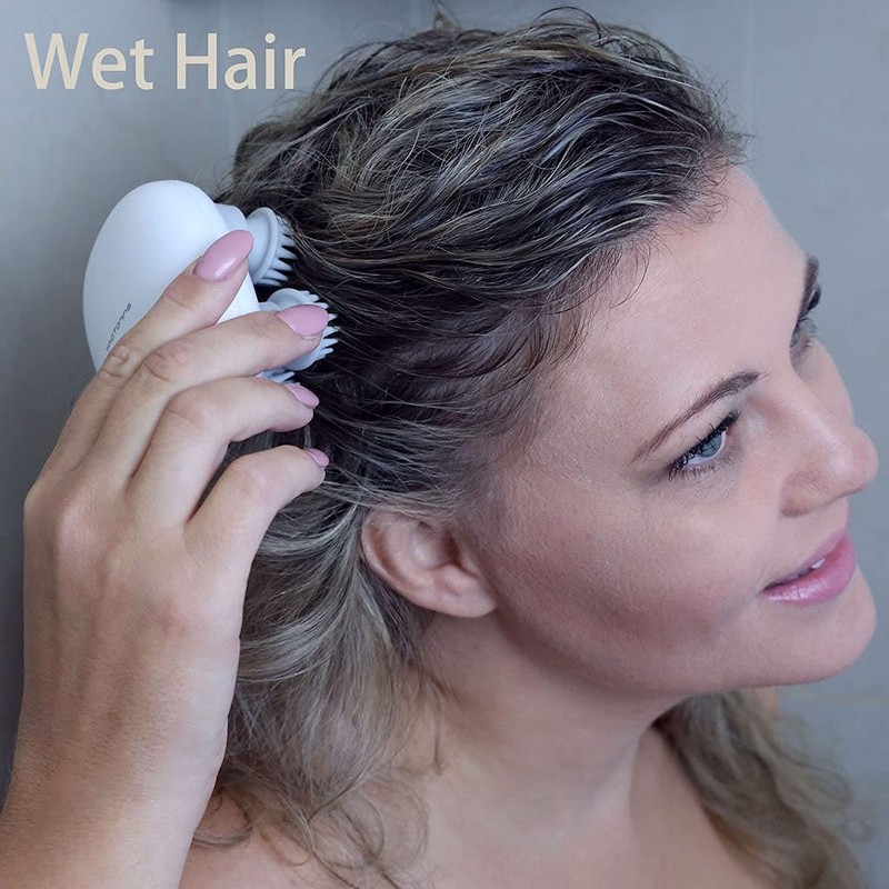 HaoToning Portable Electric Mini Scalp Massager,IPX7 Waterproof Wireless&Rechargeable Head Scratcher