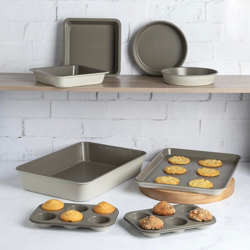 Goodful All-In-One Nonstick Bakeware Set, Stackable and Space Saving Design