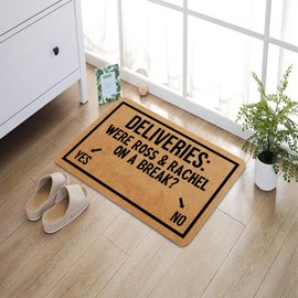 Funny Doormat were Ross and Rachel On A Break Front Door Mat Entryway Outdoor Mat with Heavy Duty Front Porch Welcome Mats Entry Brown Mat House Warming Gift Mat 23.7 x 15.7 inch