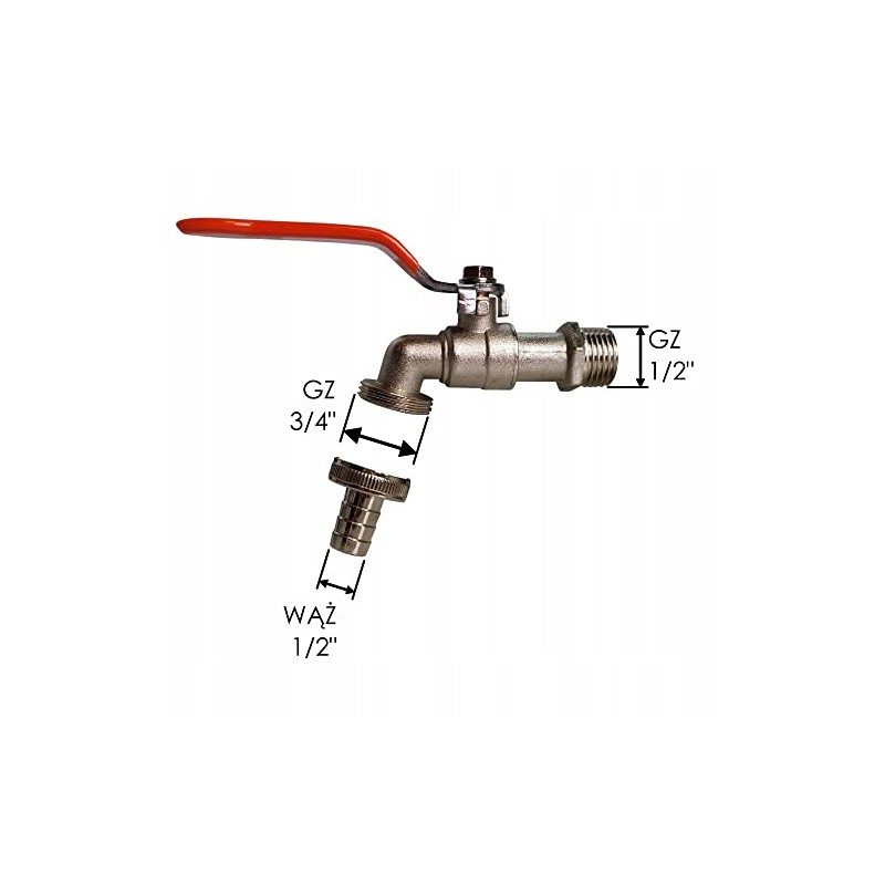 Geka Male Thread PN 10 1/2 Inch Brass Drain Valve