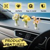 VBGURR 3Pcs Mini Daisy Car Decor Set, Cute Dashboard Ornaments