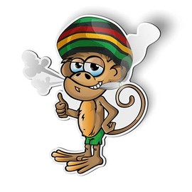 Stoner Monkey with Joint Funny - 5" Magnet for Car Locker Refrigerator