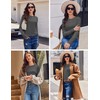 Ekouaer Long Sleeve Tops for Women Casual Basic Tees Loose