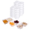 12 Sets Double Compartment Condiment Condiment Container with Lid for