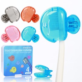 4 Pack Toothbrush Protector Caps: Portable Dustproof Brush Head Covers for Travel & Home Use - Universal Fit for Electric & Manual Brushes (Blue, Black, Pink, Red)