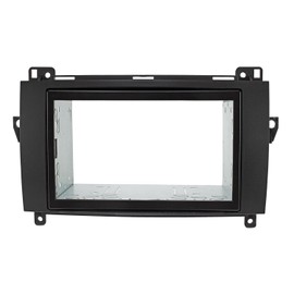 Double DIN Radio Faceplate Set for Mercedes A W169 B W245, Sprinter W906 Vito/Viano W639, VW Crafter Black