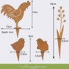 Garden Stake Chicken Chicken with Chick in Rust Look for