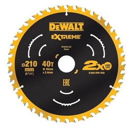 DEWALT DT20433-QZ Circular Saw Blade 210 x 30 x 2.4 mm Number of Teeth: 40 Pack of 1