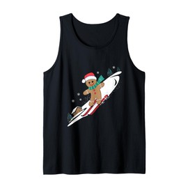 Gingerbread Man Christmas Skiing Down Gifts Winter Xmas Kid Tank Top